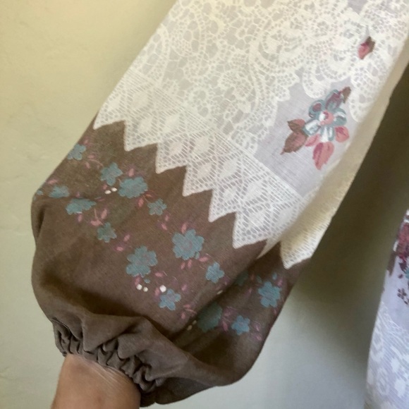 1970s Prairie Dress Small Floral Cottagecore Gown - Picture 6 of 11